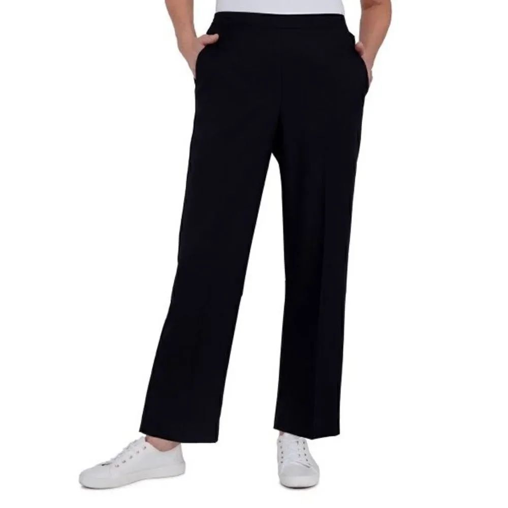 Alfred Dunner Black Proportioned Straight-Leg Pants 24W